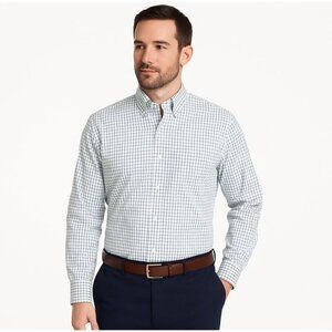 Brooks Brothers 346 Mens Shirt Long Sleeve Button Down Green Purple Check Size L